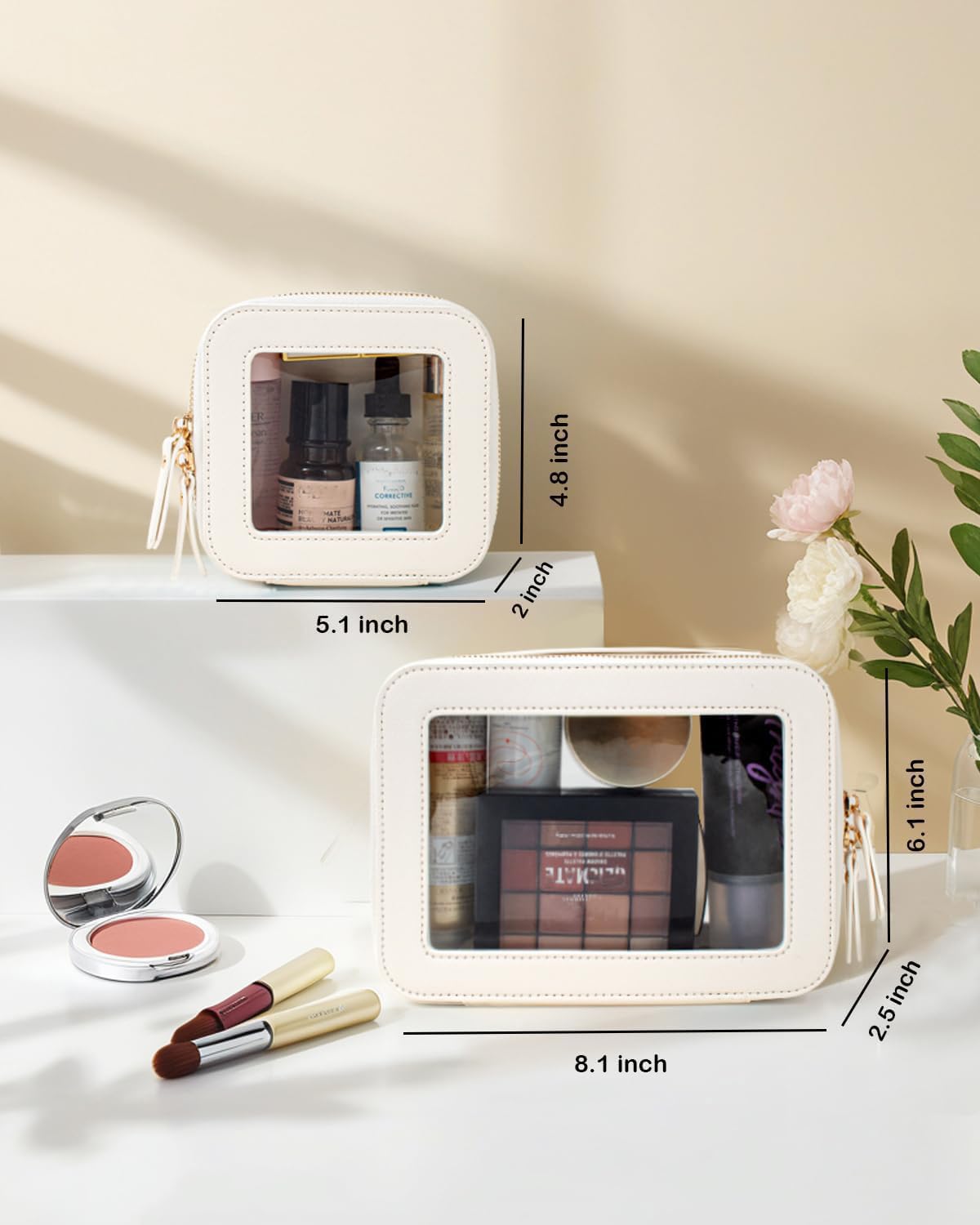 FFpaw bolso maquillaje viaje grande organiza brochas y bases con facilidad