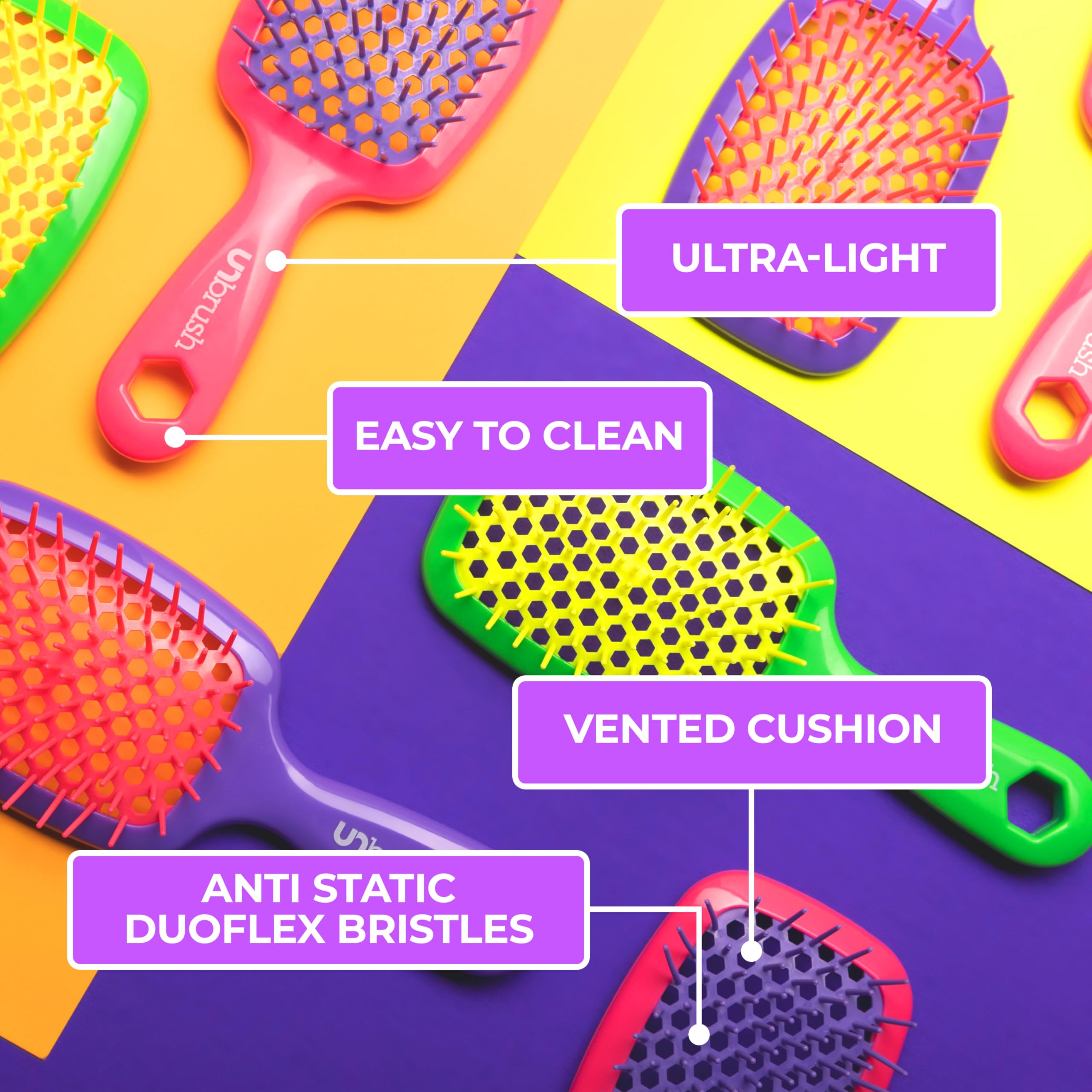 FHI Heat UNbrush cerdas largas para mechones difíciles.