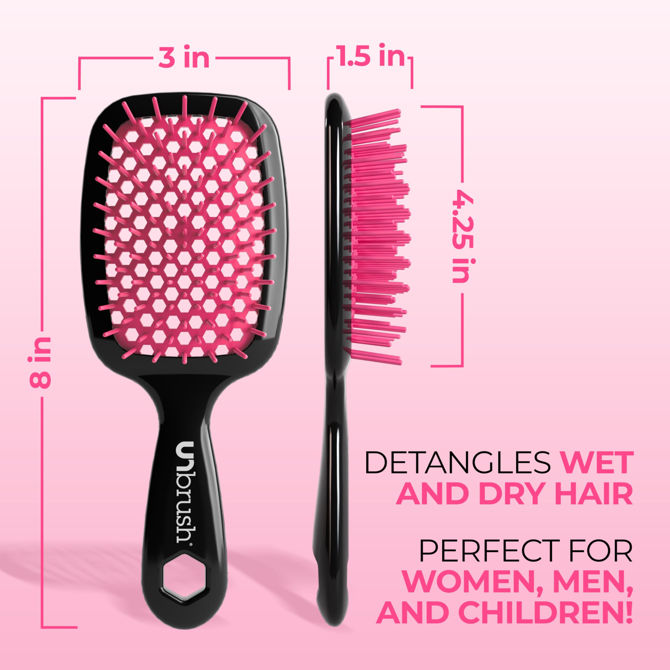 FHI Heat UNbrush duo-flex anticestático reduce la fricción y la rotura.
