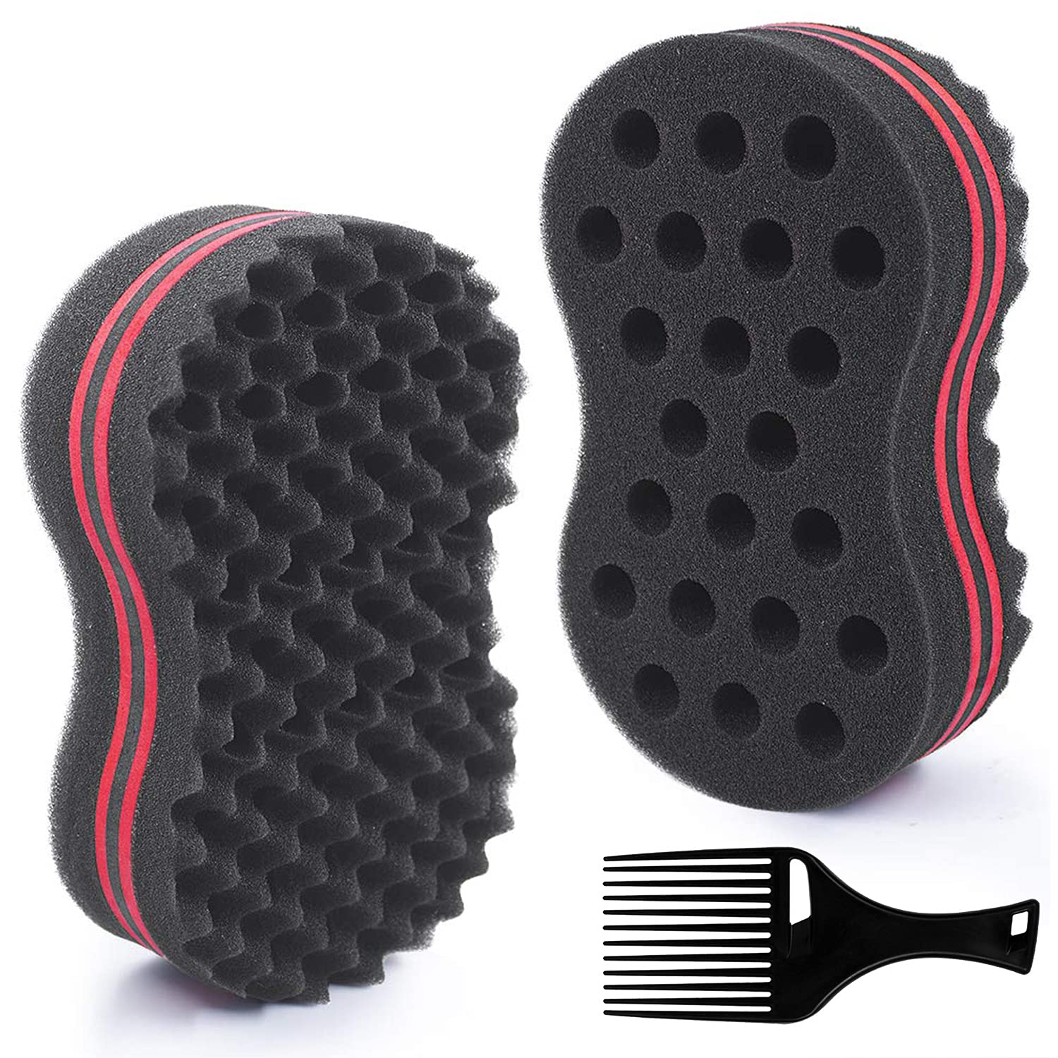 Esponja FIABC para dreadlocks con huecos grandes, ideal para definir rizos.