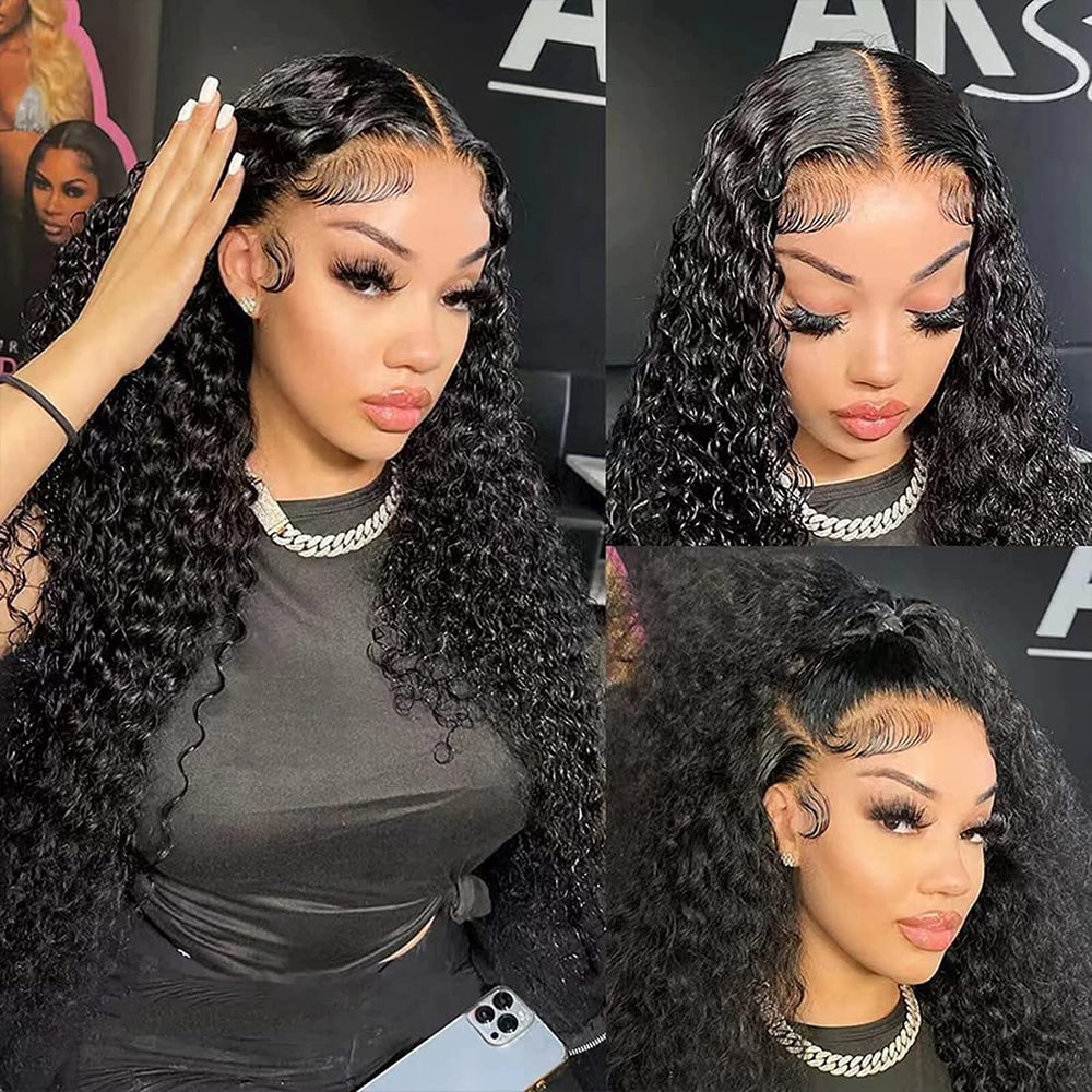 Filrku Water Wave Lace Front muestra cabellos de bebé para suavidad realista