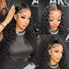 Filrku Water Wave Lace Front muestra cabellos de bebé para suavidad realista