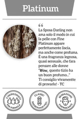 Etiqueta de Mr. Fine Aftershave Platinum con fragancia sofisticada y duradera.
