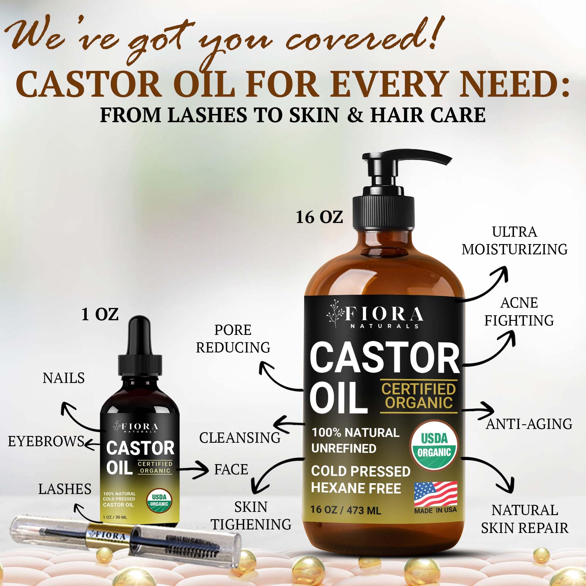 Fiora Naturals aceite de ricino para uñas y cutículas
