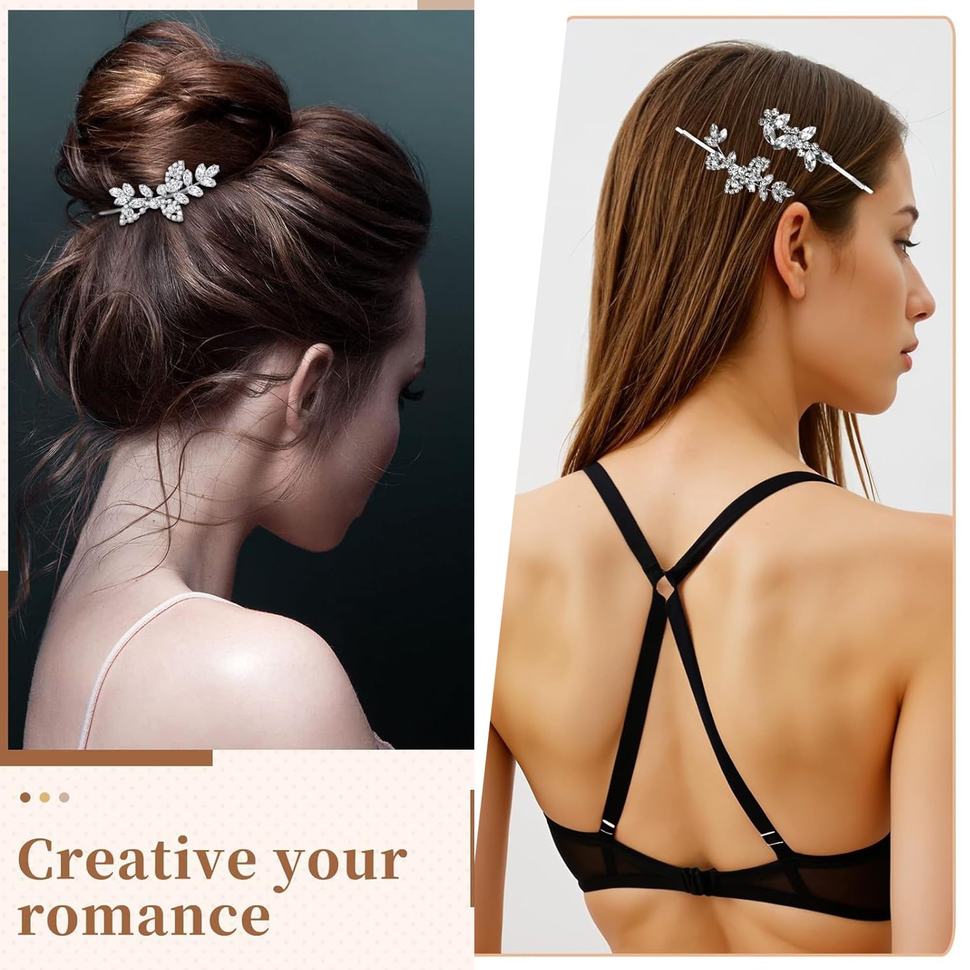 Broche para cabello Fireach con cristales, perfecto para estilos formales.