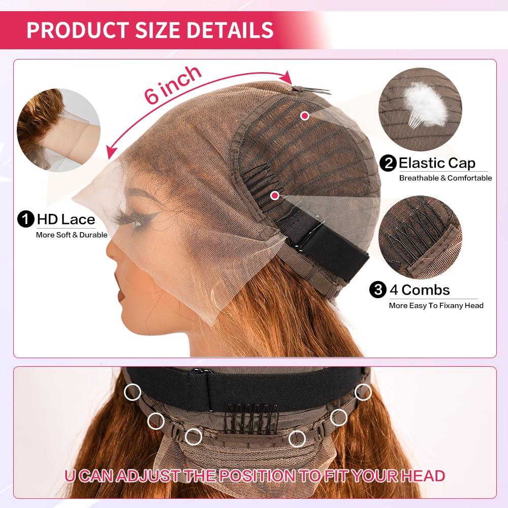 Peluca Fironiix frontal lace HD Ombre, transparencia discreta para tonos de piel.