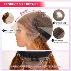 Peluca Fironiix frontal lace HD Ombre, transparencia discreta para tonos de piel.