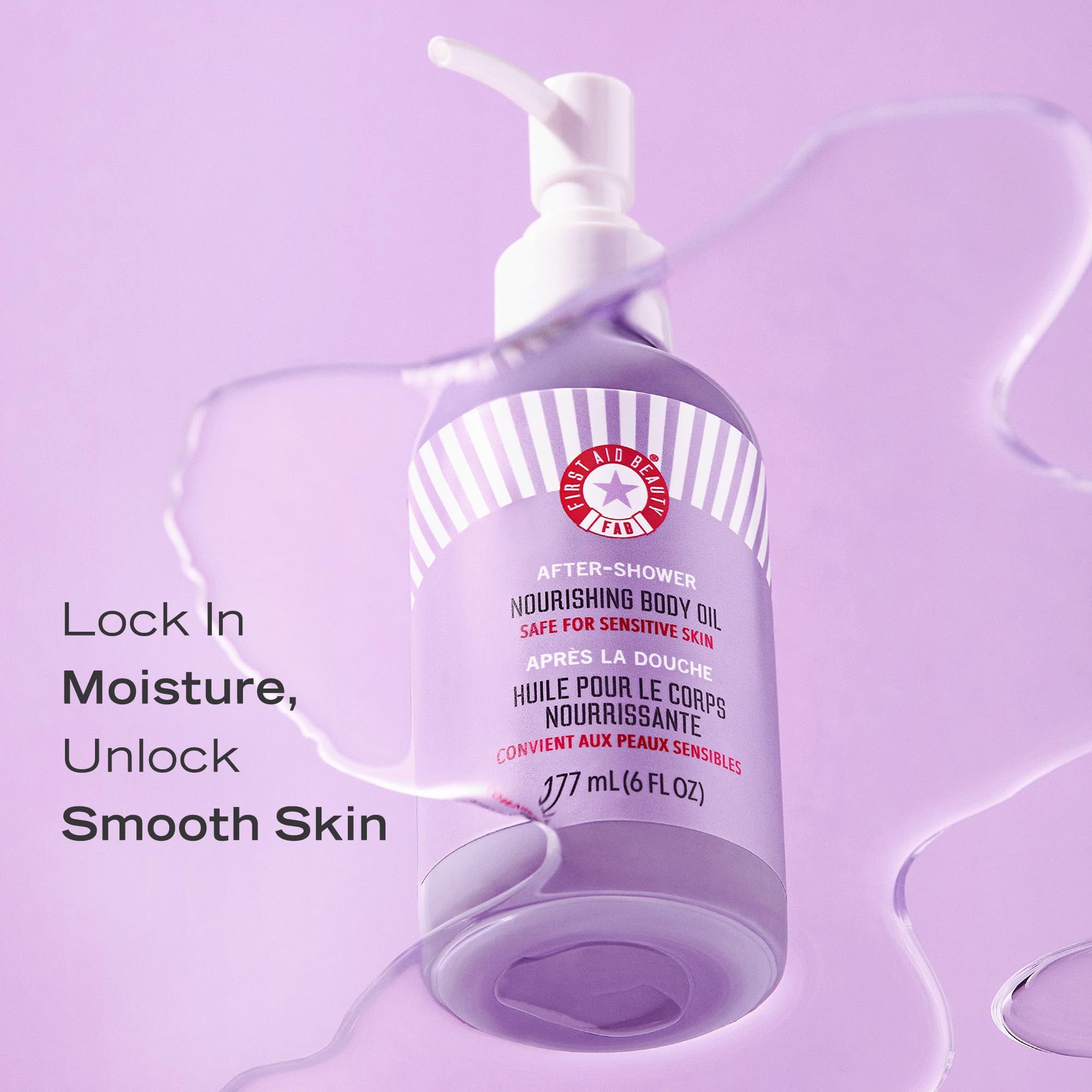 Lípidos y siete aceites botánicos fortalecen la barrera cutánea de First Aid Beauty.