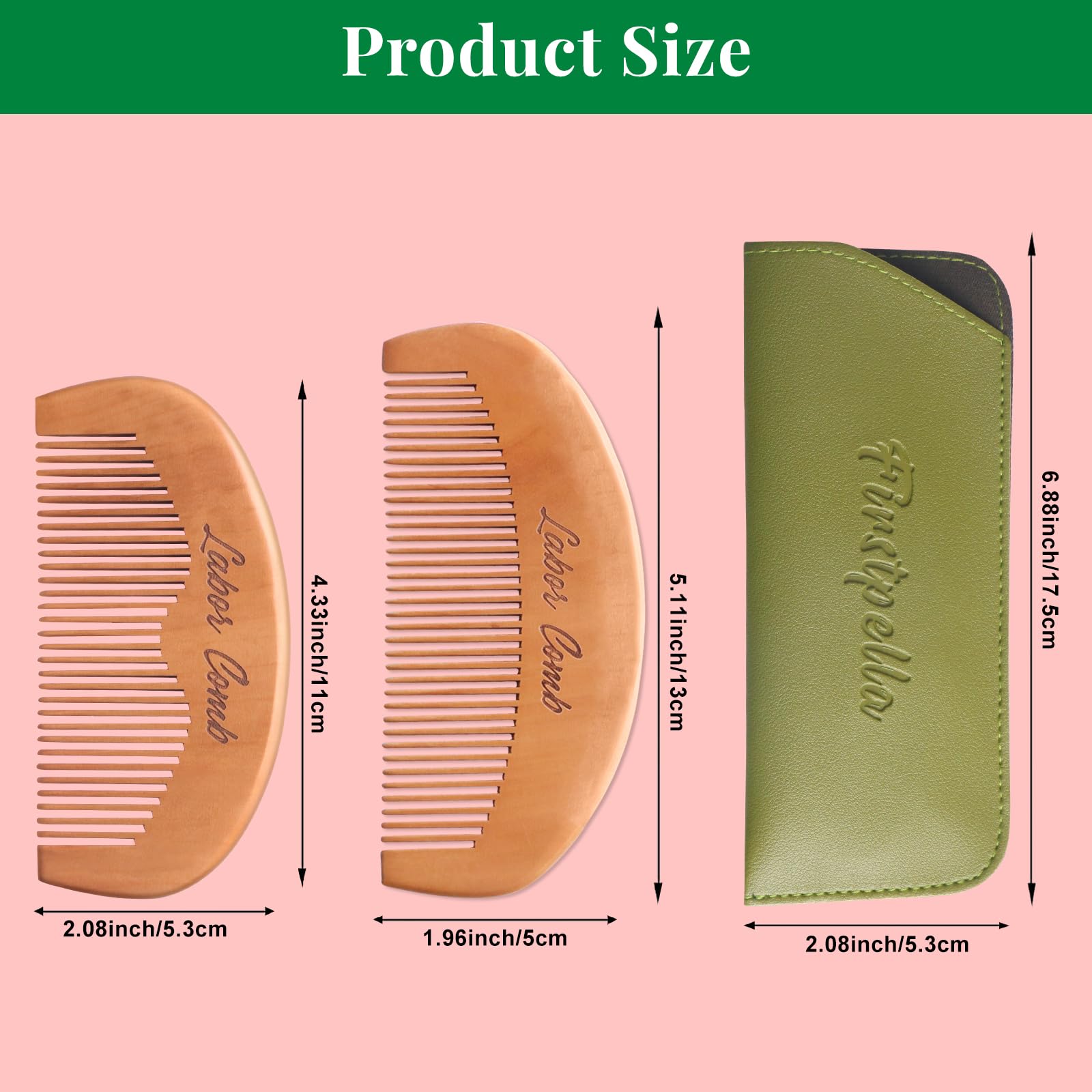 FIRSTPELLA peine de parto en madera con diseño ergonómico para agarre cómodo.