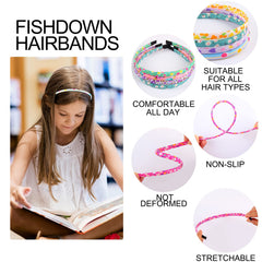 Diademas Fishdown para niñas con patrones diferentes, opción divertida para atuendos.