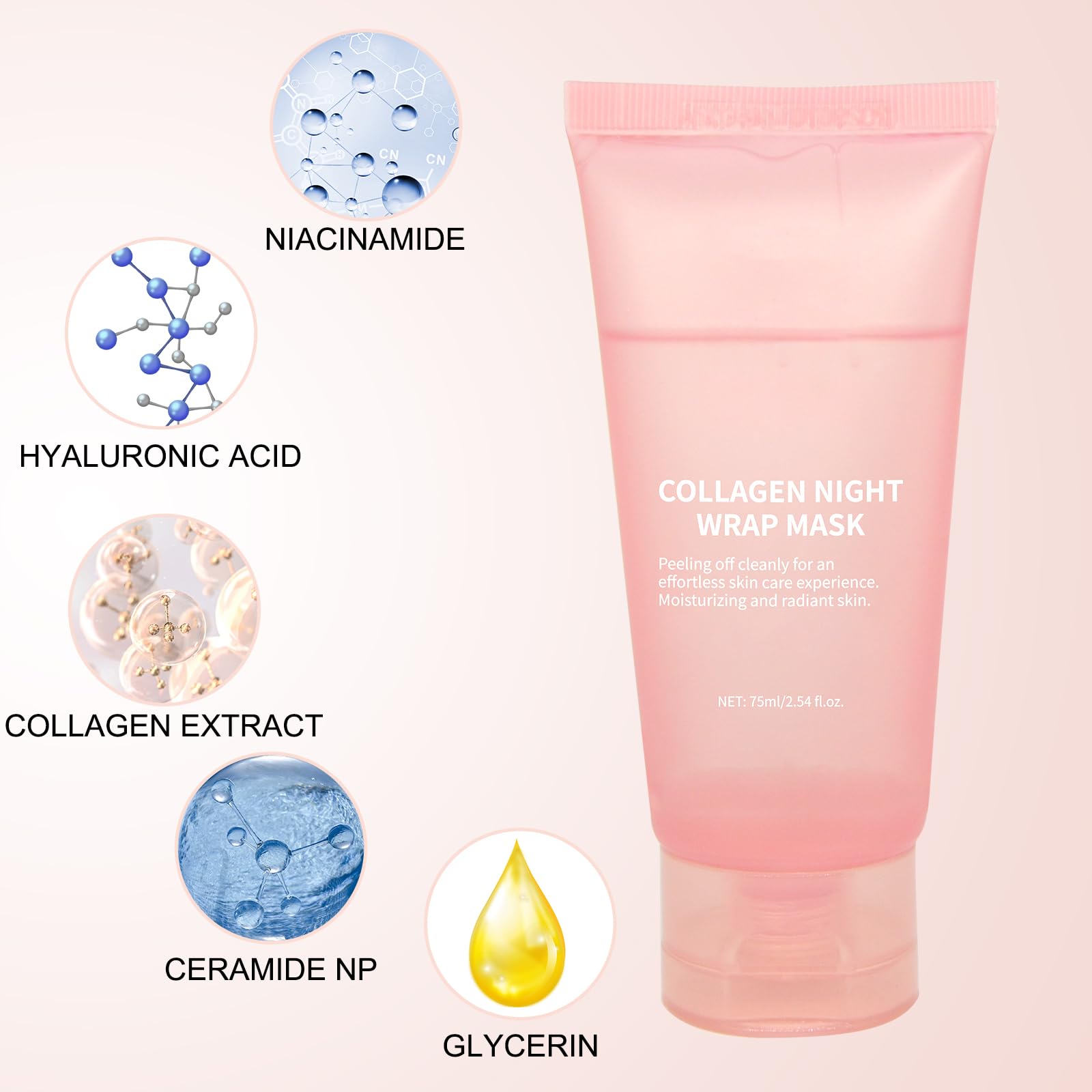 fitbuter collagen overnight wrap bottle pour supports hydration and a natural glow.