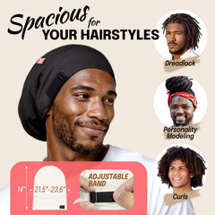 Bonete satin Fittia para dreadlocks largos mantiene el peinado.