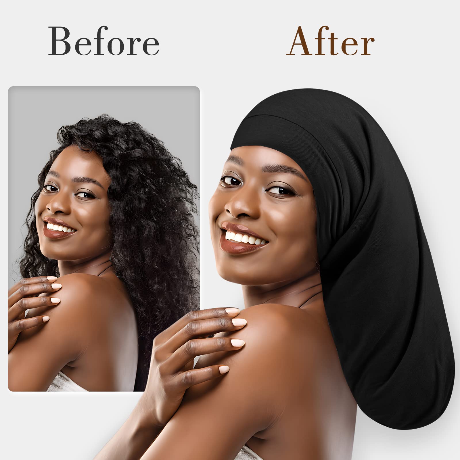Bonete Fittia para cabello rizado reduce frizz durante la noche