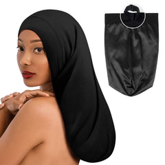 Bonete Fittia de seda XL para trenzas protege durante la noche