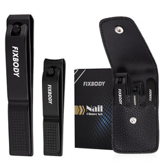 FIXBODY Conjunto cortaúñas con estuche de cuero, ideal para viaje