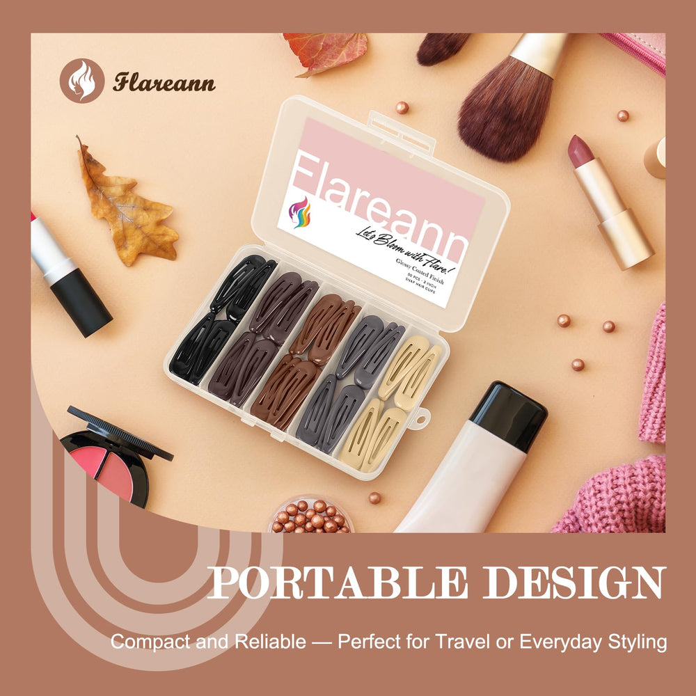 Detalle esmaltado brillante de FLAREANN para fijar mechones con elegancia