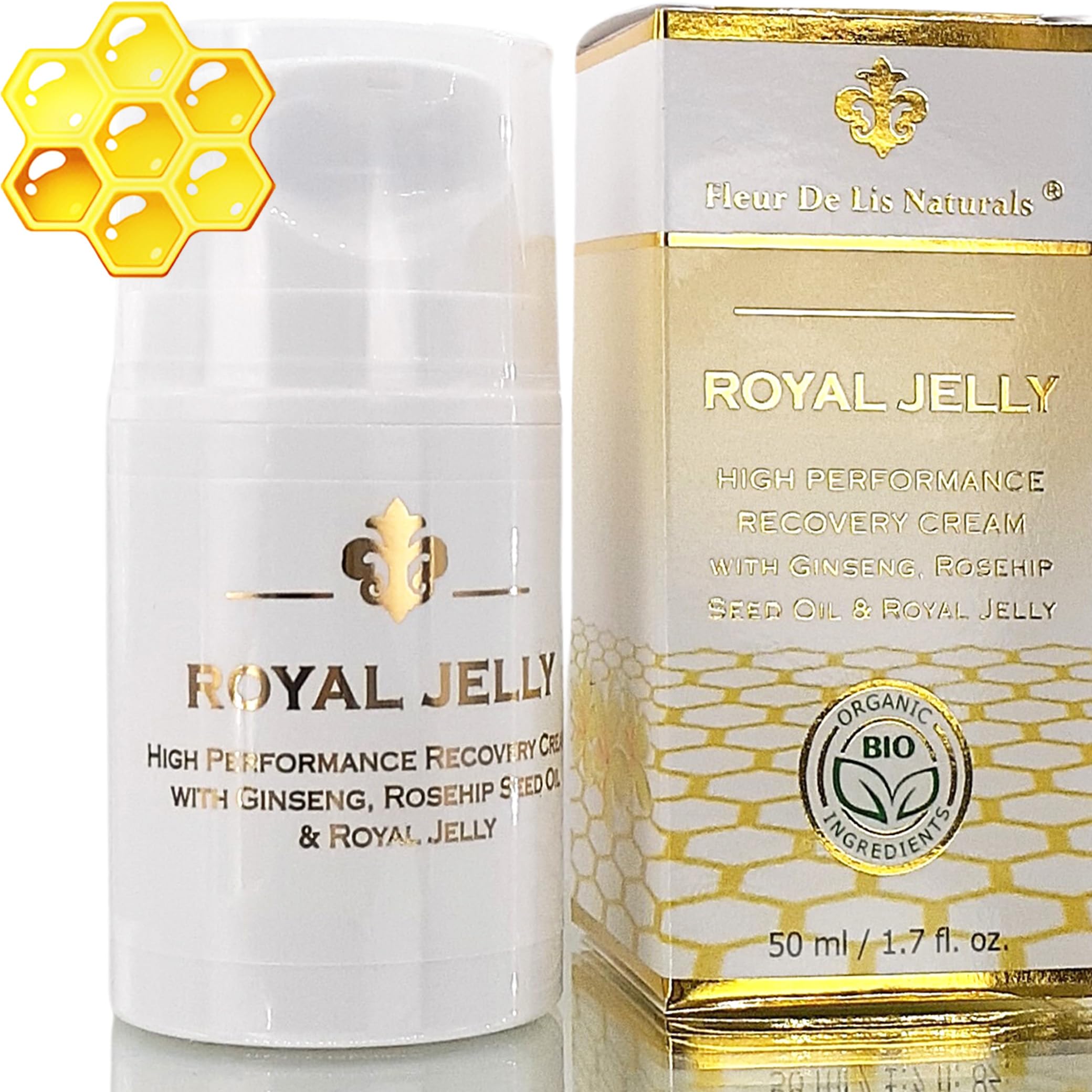 Fleur De Lis Naturals crema Royal Jelly muestra textura suave para hidratación facial