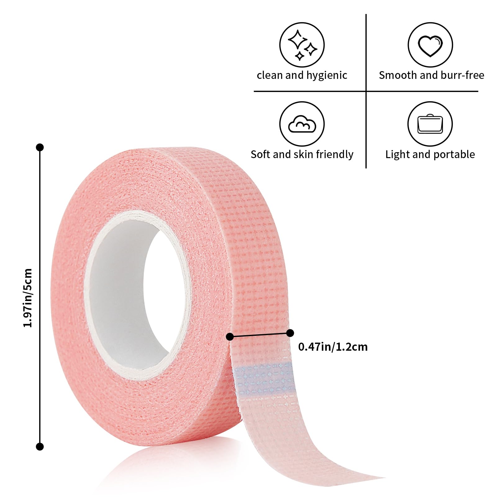 Set de ocho rollos Flezoo, cinta rosa elegante para fijar pestañas con precisión.