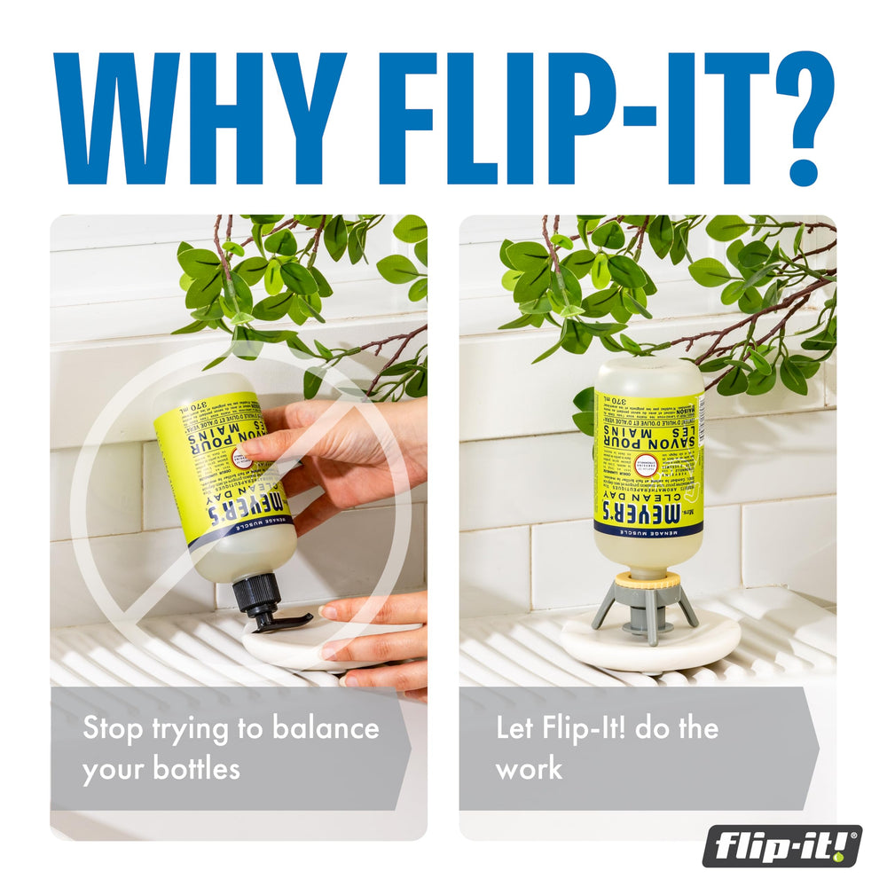 Flip-It! válvula de dispensación evita goteos y facilita el vertido.