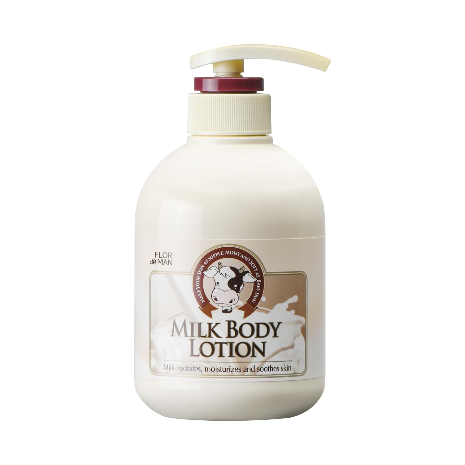 Flor de Man Cosmocos leche corporal 500ml, envase práctico para hidratación diaria