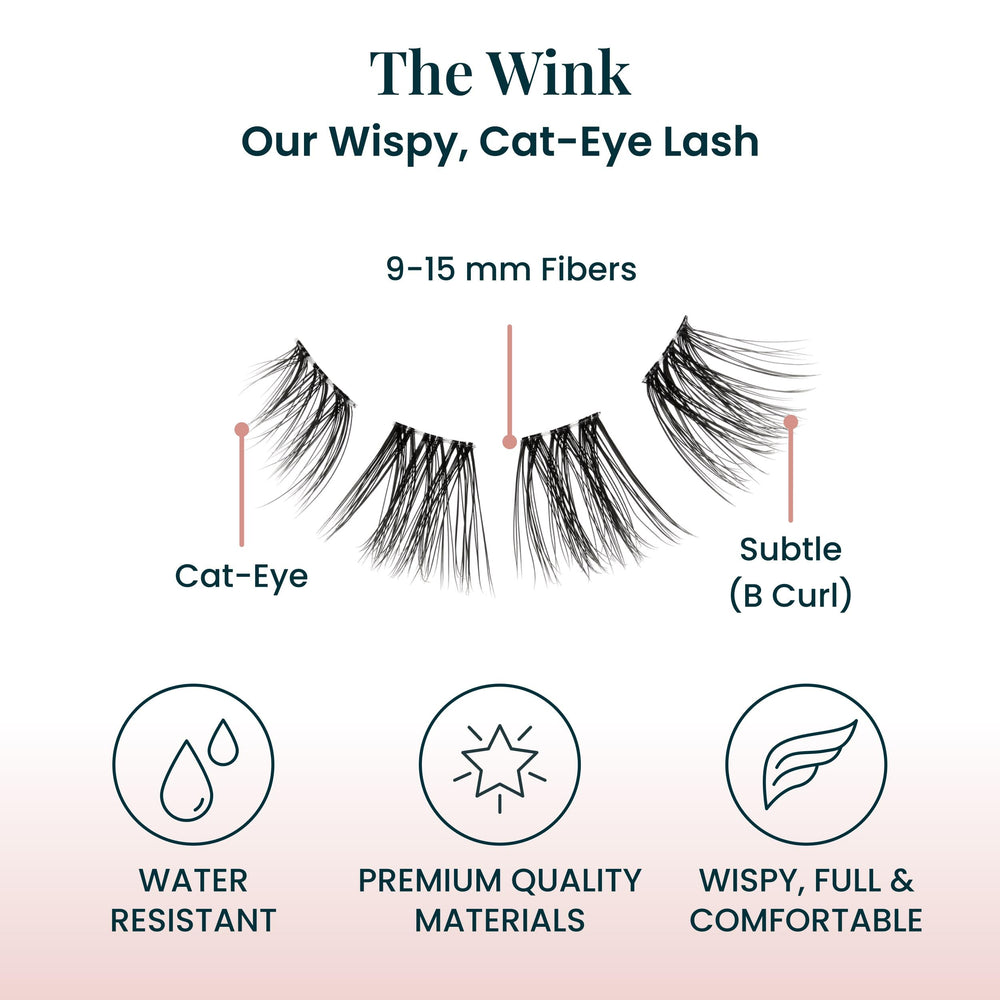 FlutterHabit Wink: materiales ligeros de fibra sintética para un aspecto natural.