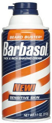 Barbasol crema de afeitar para piel sensible, ayuda a un afeitado suave y cómodo.