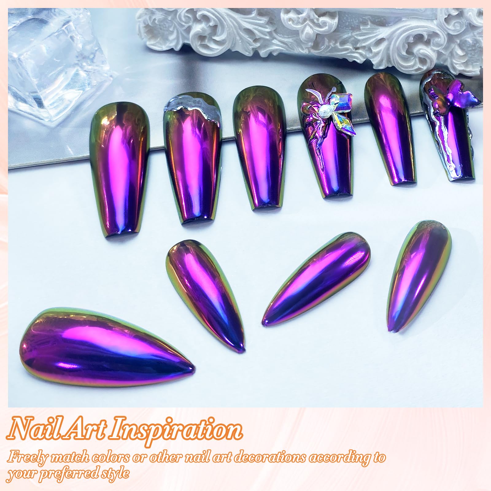 Efecto multicolor del polvo cromado FNNZ