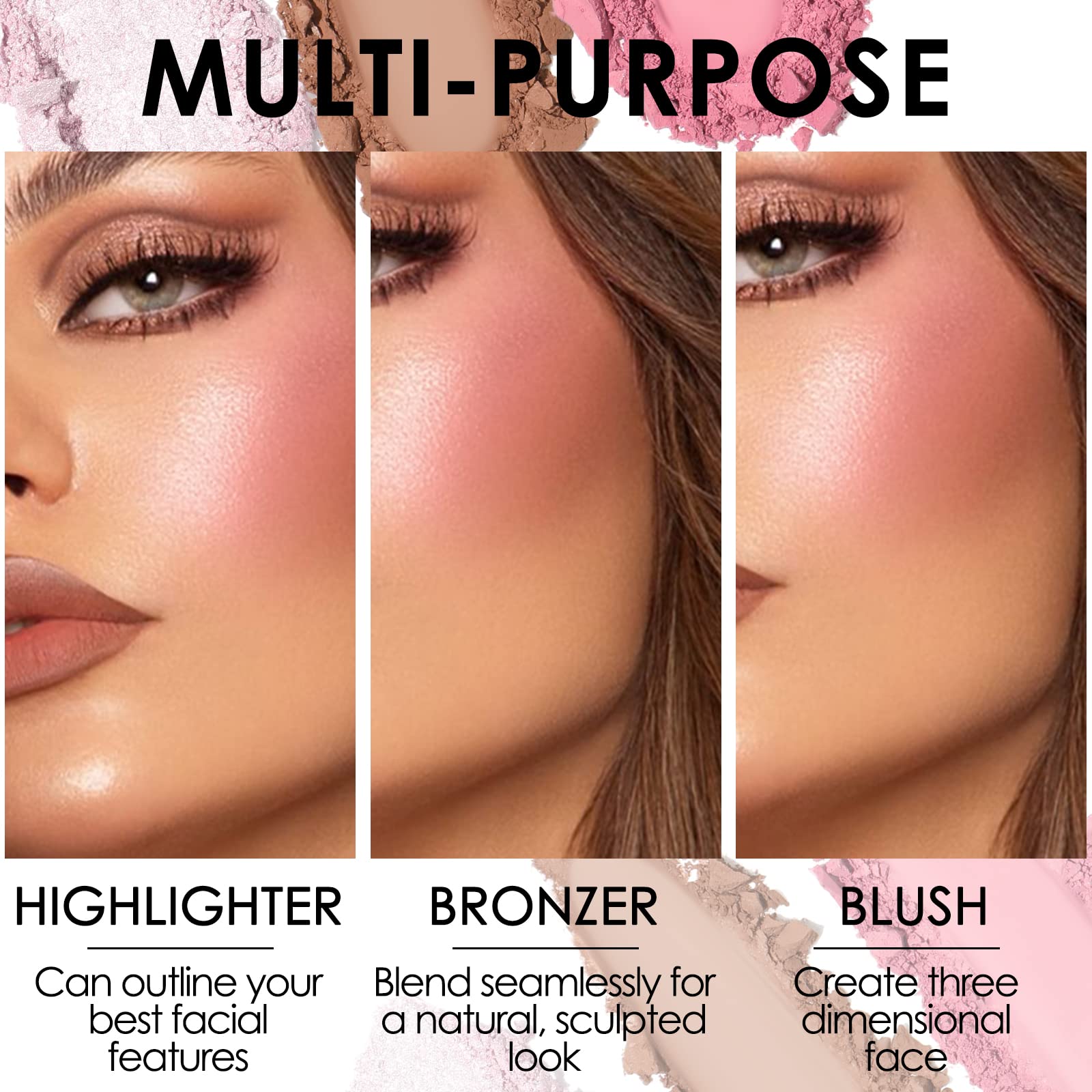 FOCALLURE bronzer matte sculpte les contours sans effort pour un look dimensionné.