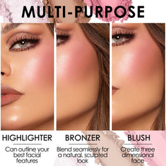 FOCALLURE bronzer matte sculpte les contours sans effort pour un look dimensionné.