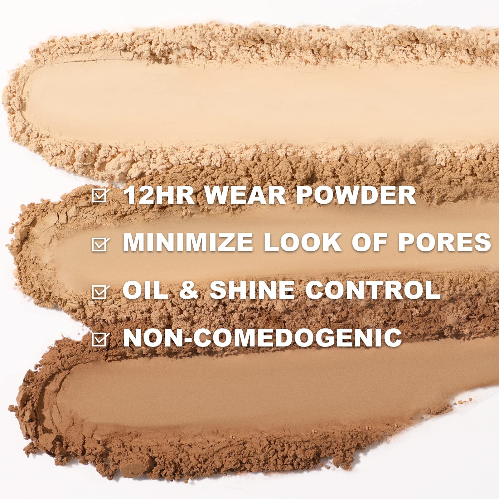 Matte finish from FOCALLURE Flawless pressed powder blurring pores