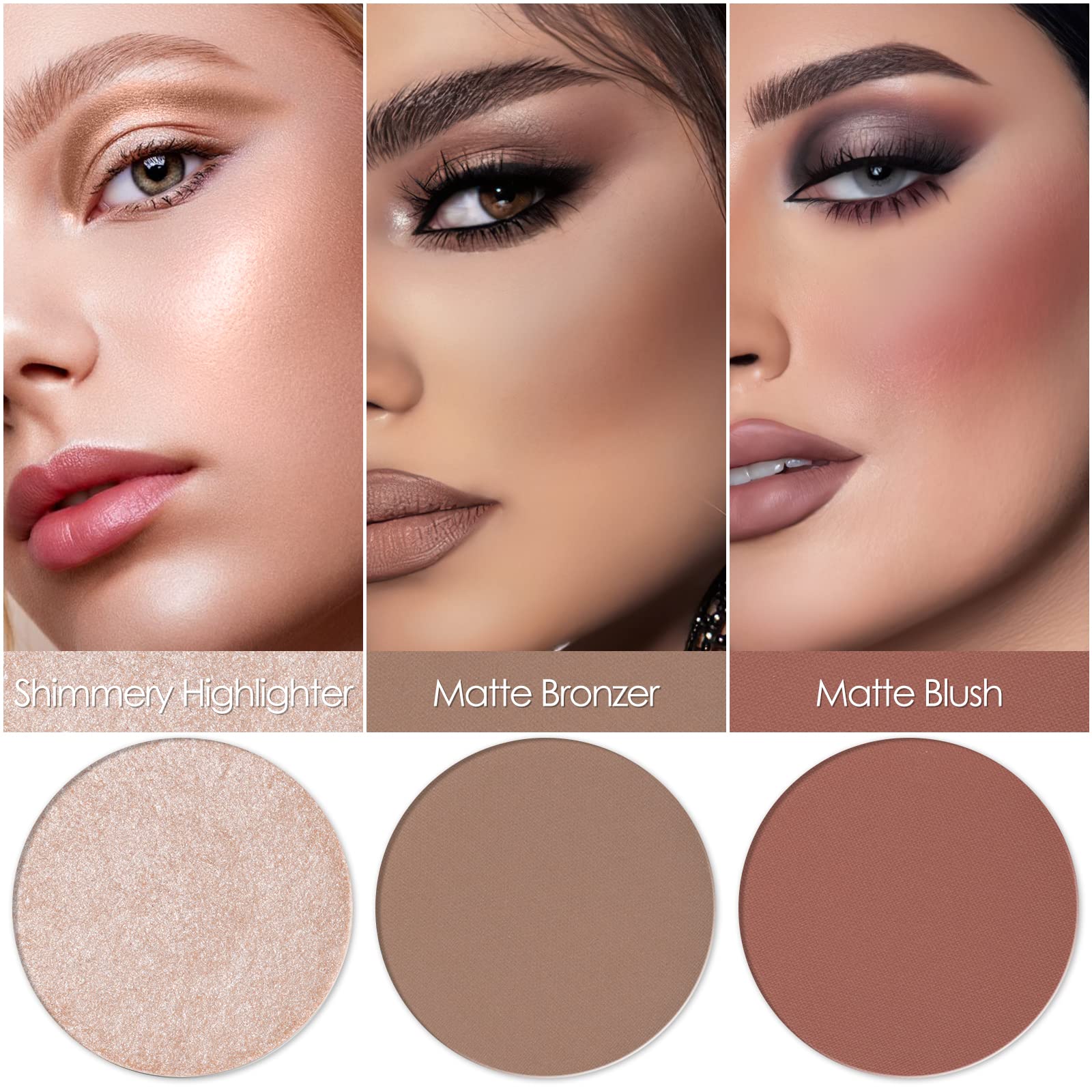 FOCALLURE matte bronzer powder for contour and sun kissed warmth