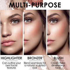 FOCALLURE waterproof blush and highlighter maintain glow through heat or sweat