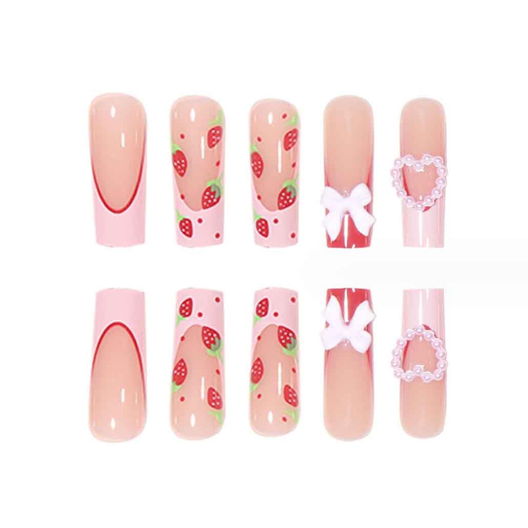 Paquete Foccna de 24 uñas postizas para manicura rápida en casa