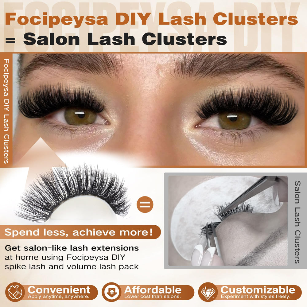 Pestañas Focipeysa cluster con efecto ondulado para realzar mirada