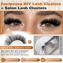 Pestañas Focipeysa cluster con efecto ondulado para realzar mirada