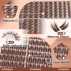 Extensiones de pestañas naturales Focipeysa para un efecto discreto.