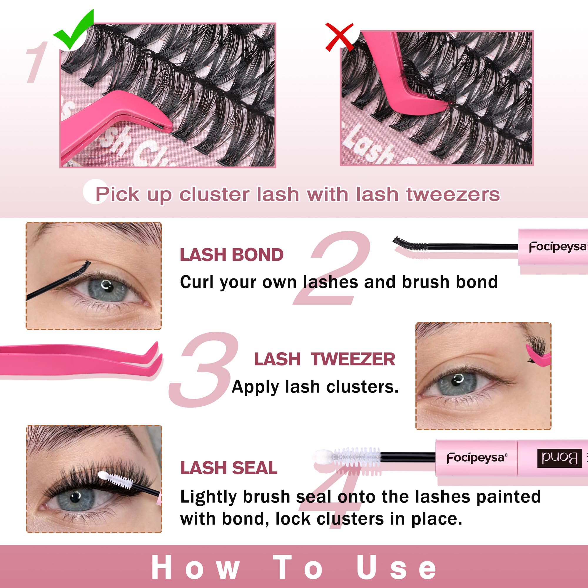 Focipeysa lash bond y seal para fijación definida y duradera.