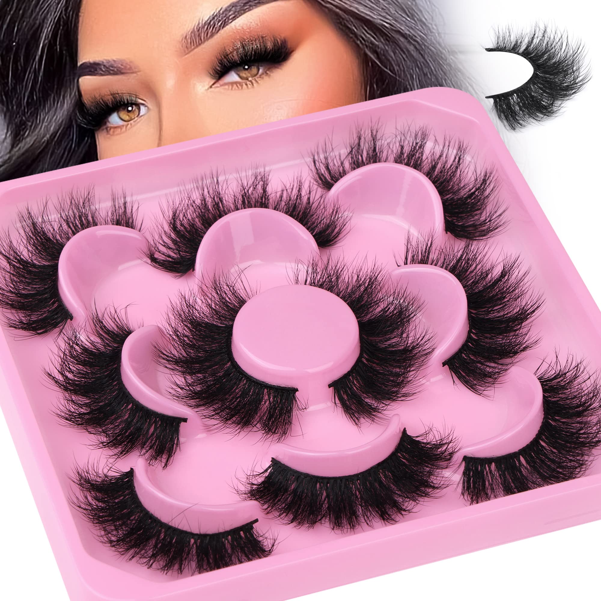 Pestañas Focipeysa 3D Mink Fluffy: aplicación suave para mirada amplia