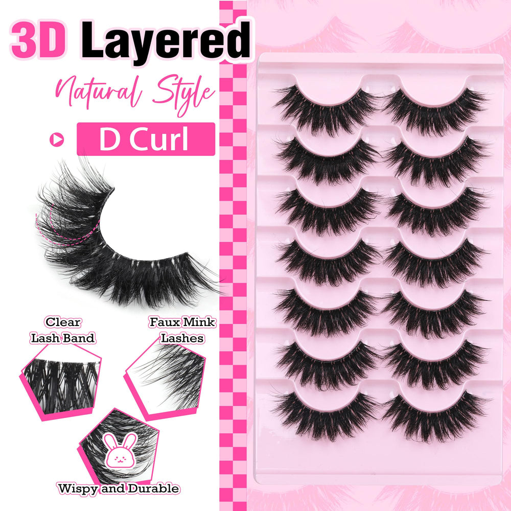 Pestañas Focipeysa 8D Wispy Fluffy con volumen natural.