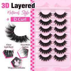 Pestañas Focipeysa 8D Wispy Fluffy con volumen natural.