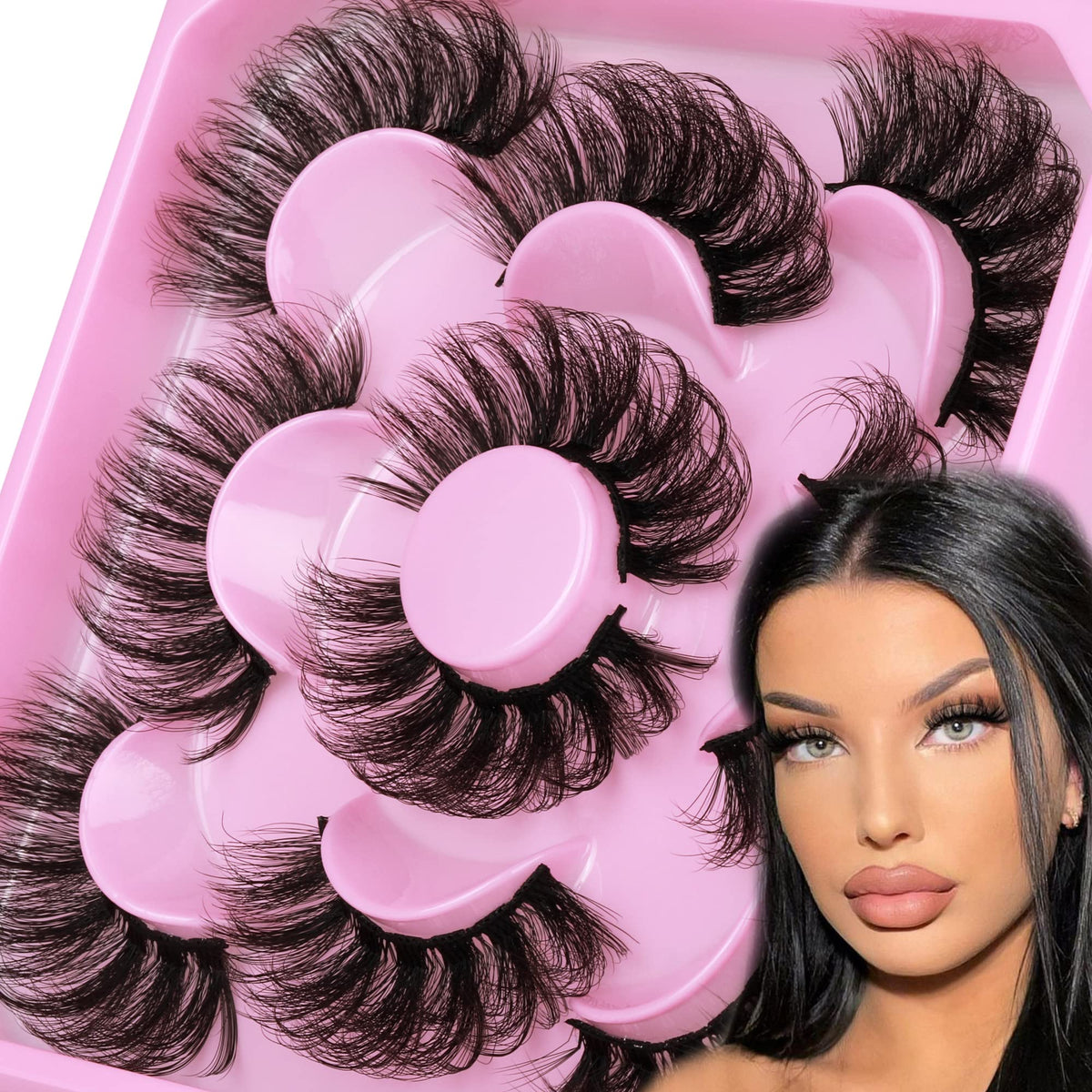 Pestañas Focipeysa sintéticas de 22mm con curva D para un look dramático
