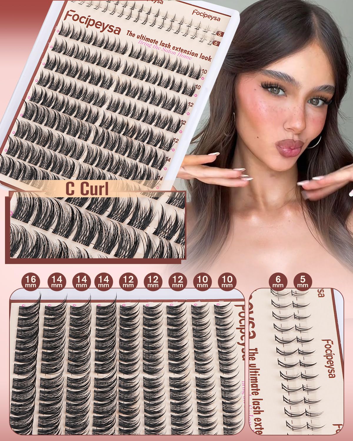 Racimos reutilizables de Focipeysa para múltiples sesiones de belleza.