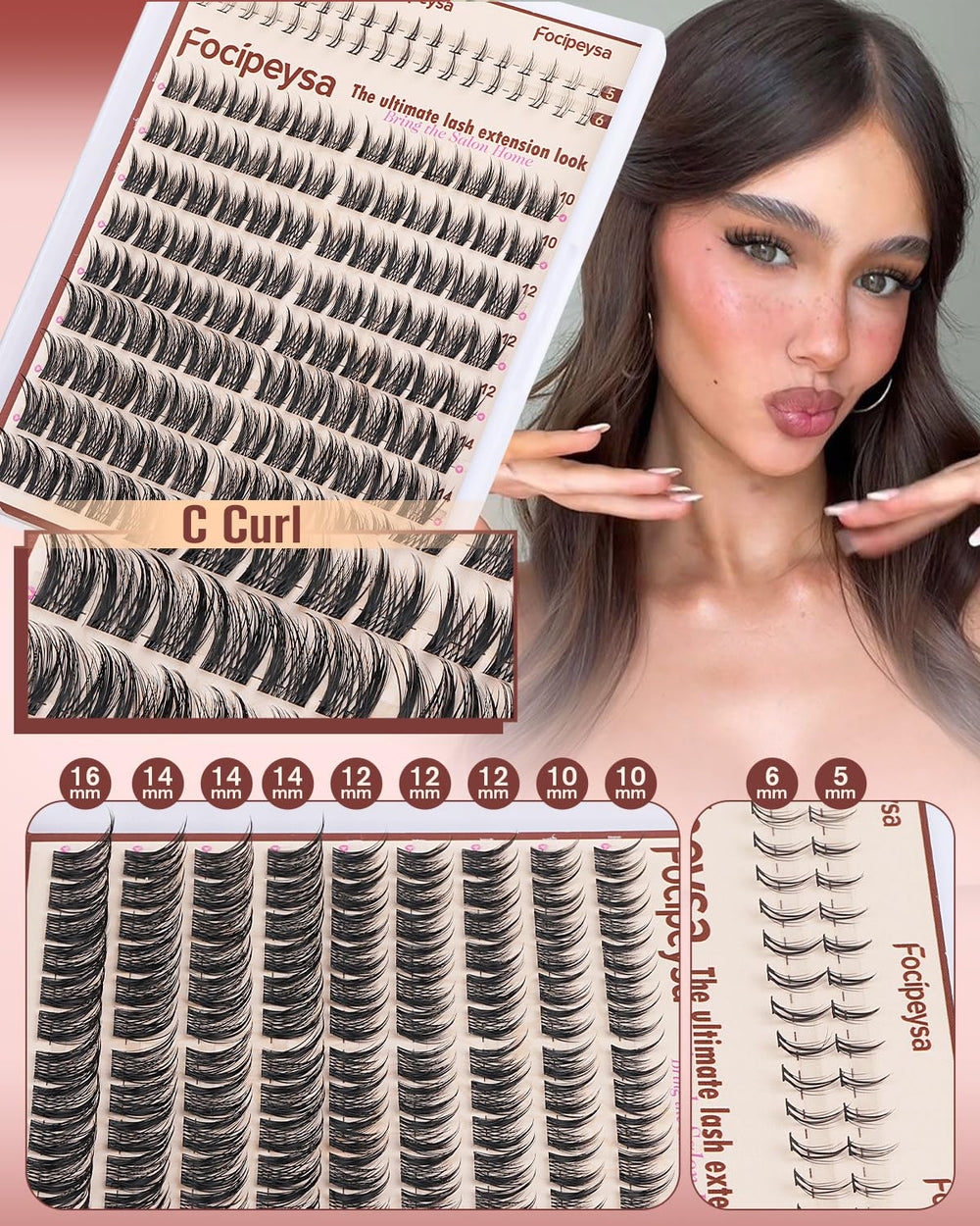 Racimos reutilizables de Focipeysa para múltiples sesiones de belleza.