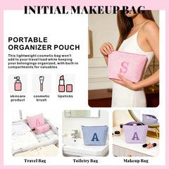 Fohufo bolso de maquillaje inicial personalizado, toque único