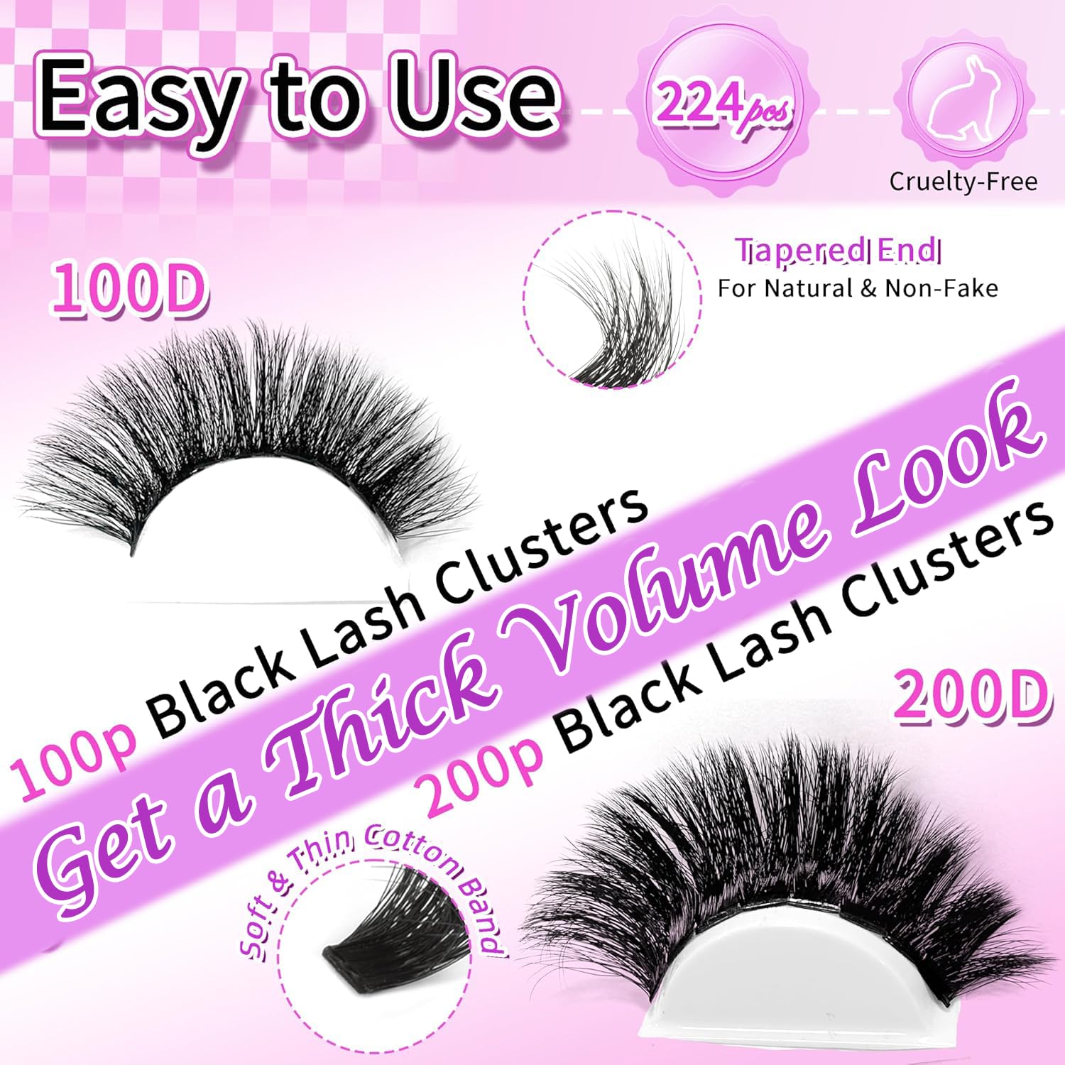 FOINEMYED clusters pestanas 12-22mm para estilos versátiles.