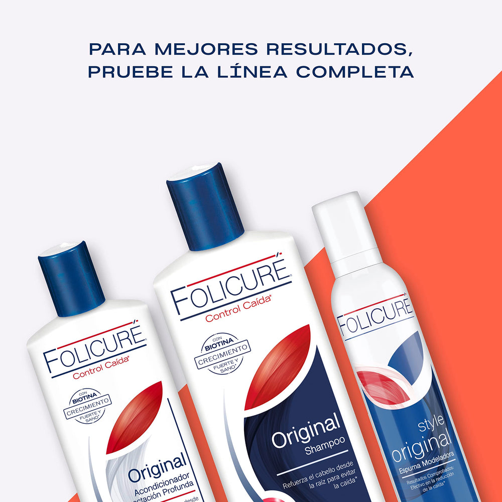 Folicure Shampoo cabello mojado, listo para peinar tras el lavado.