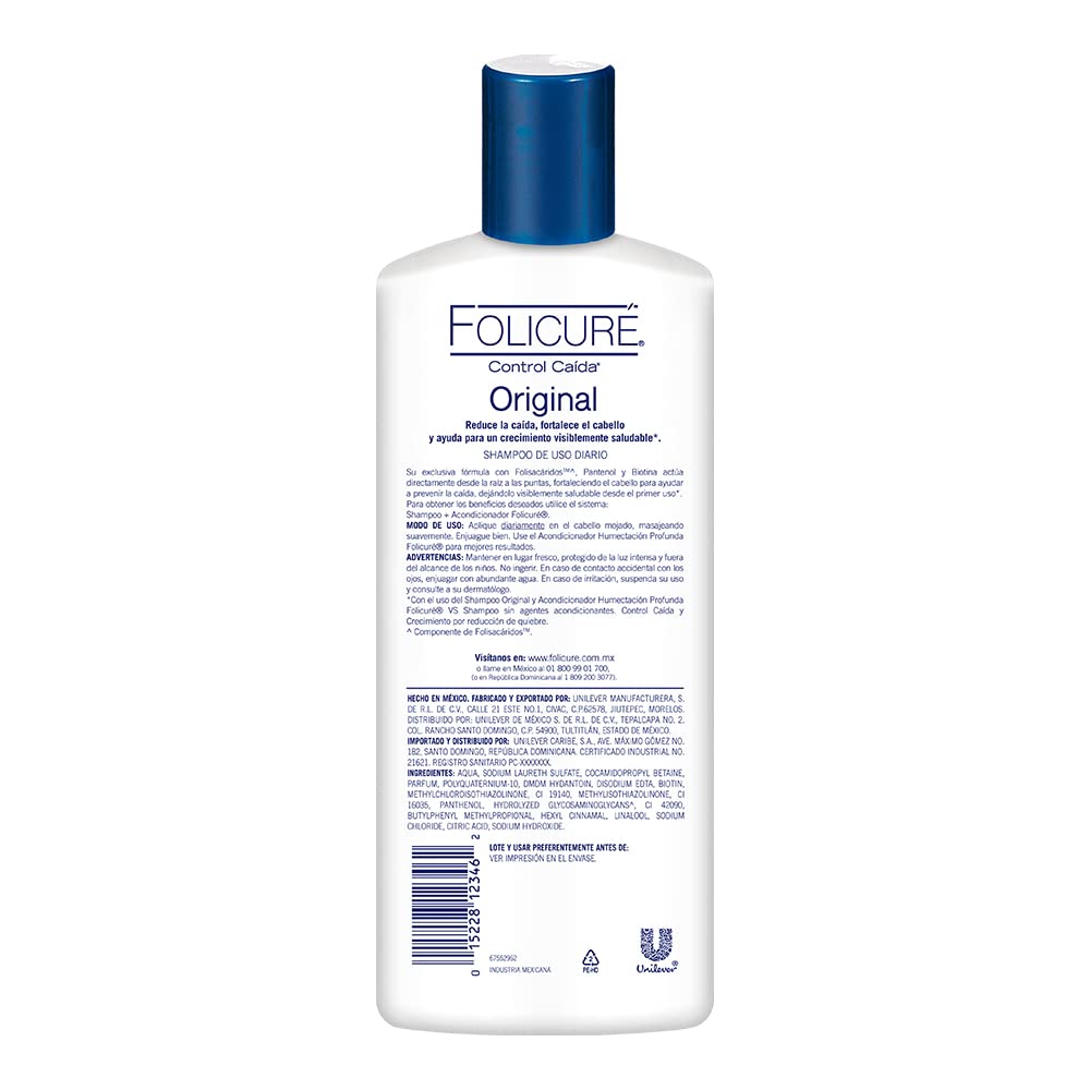 Folicure Shampoo cabello seco y dañado, resultado más manejable.