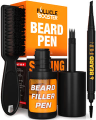 FOLLICLE BOOSTER bolígrafo-barba con 4 puntas para relleno preciso y acabado natural.
