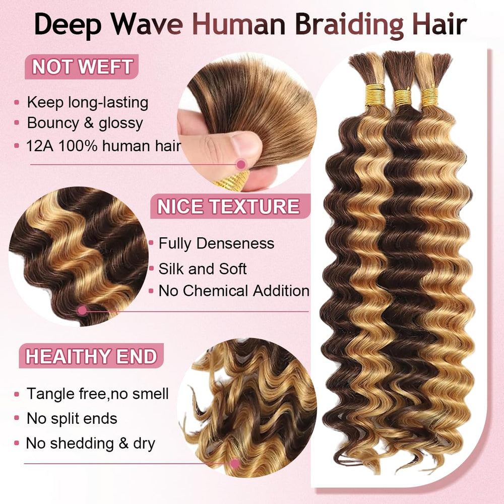 Pelo FONFUNY rizado húmedo y ondulado en color 4/27 para trenzas