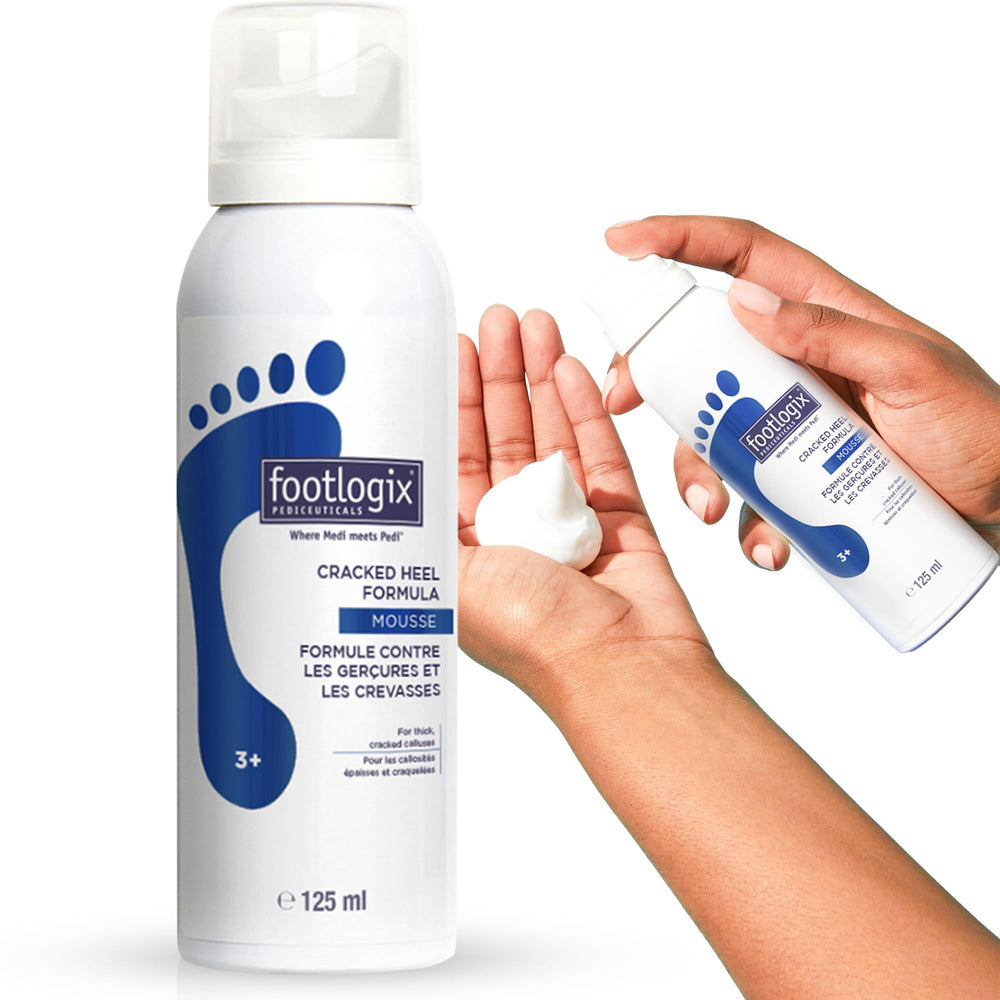 Footlogix frasco de fórmula para talones agrietados, hidrata y suaviza grietas.